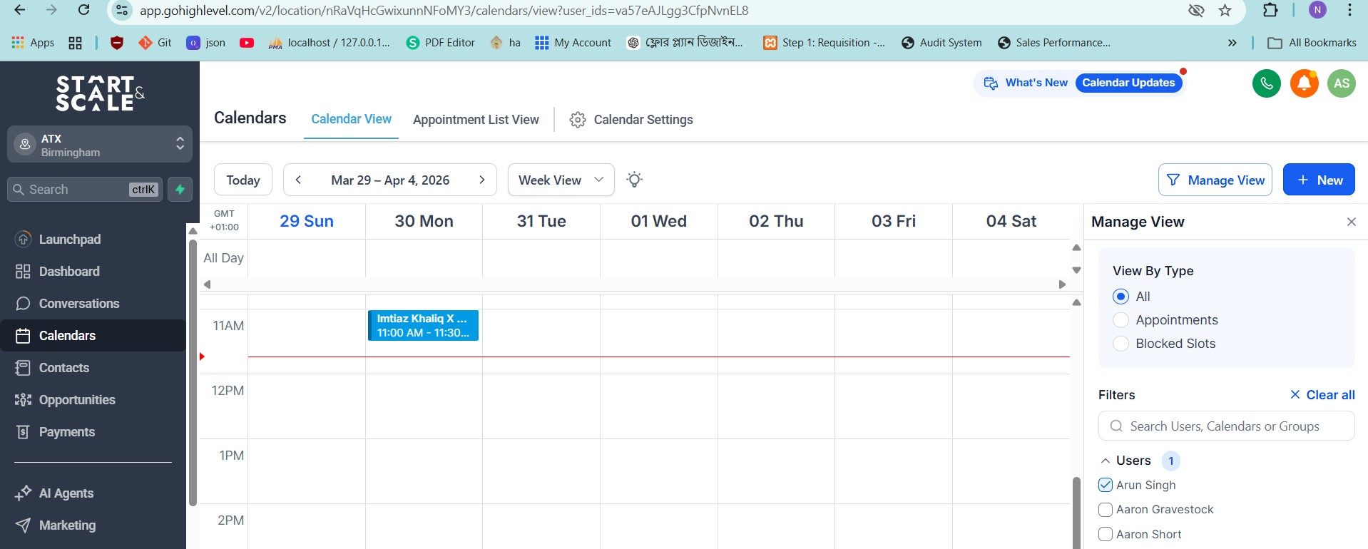 Go High Level calendar booking system