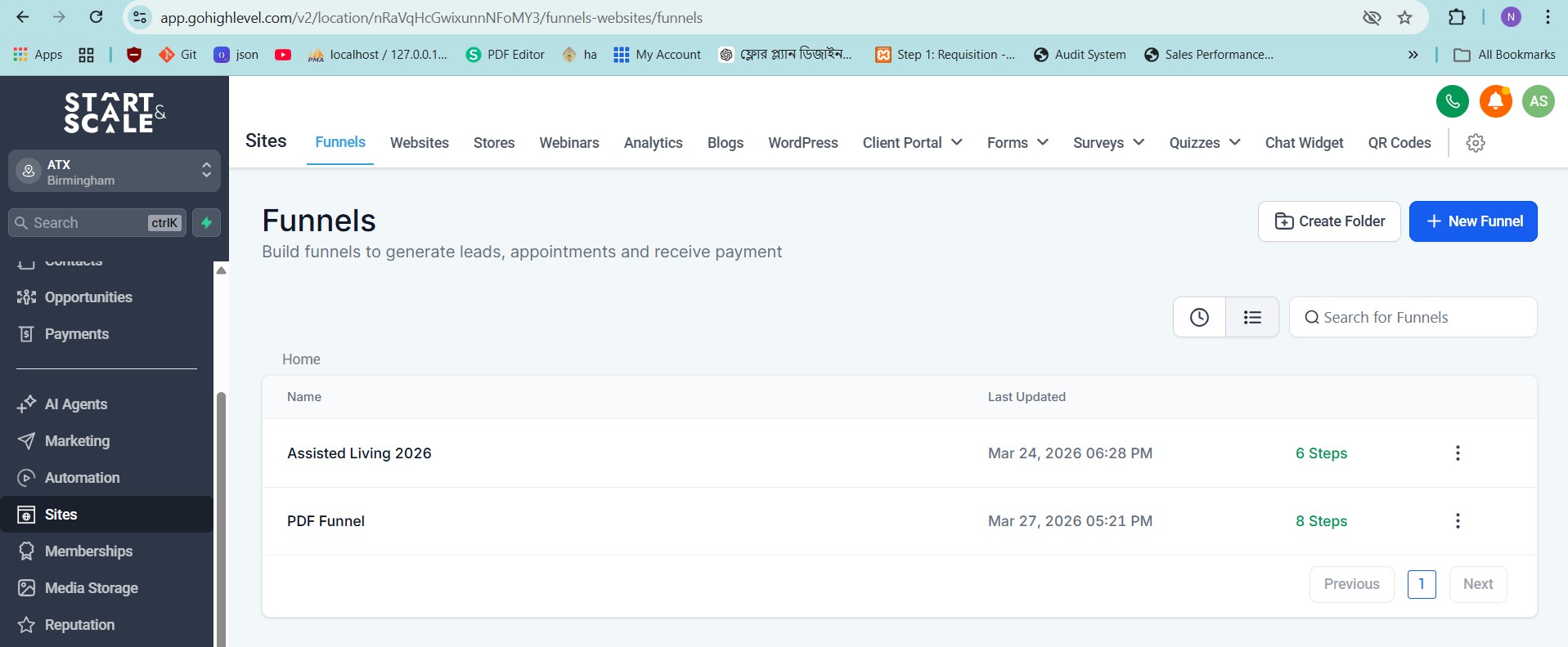 Go High Level funnels builder